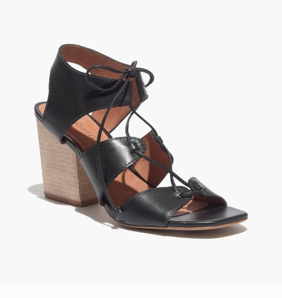 MADEWELL 'The Rooney' Lace-up Square Toe Sandal